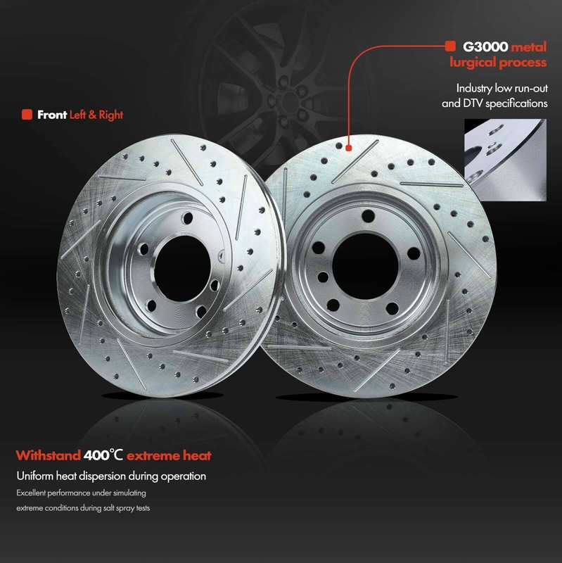 Front Drilled Brake Rotors & Ceramic Brake Pad for BMW E46 325i 325Ci 328i Z3 Z4 gallery