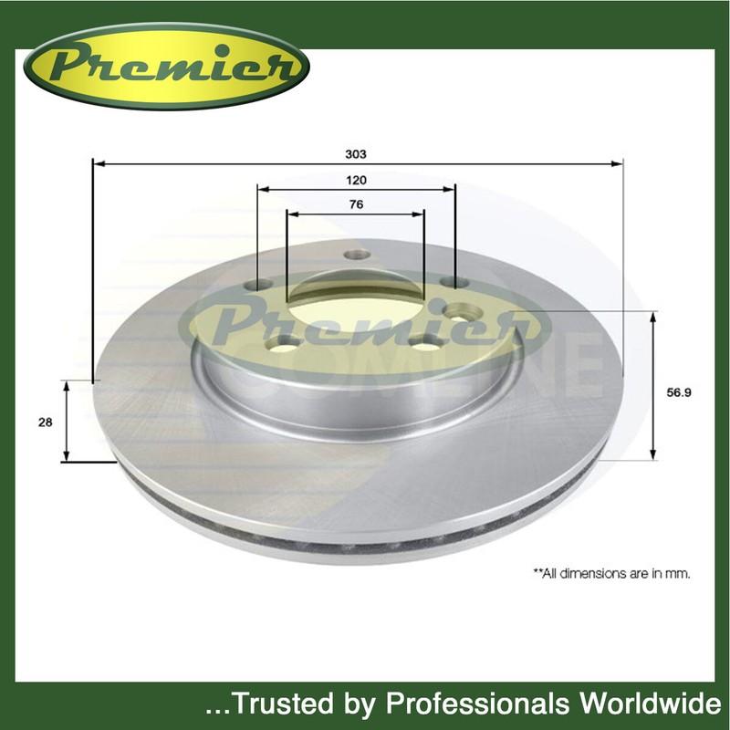 Premier Front Brake Disc Fits VW Amarok 2010- 2.0 TDi 3.0 + Other Models #1