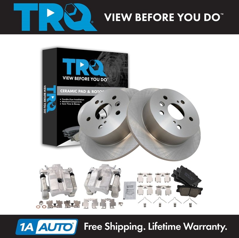 TRQ Brake Pad & Rotor Kit Ceramic Fits 2013-2015 Toyota Avalon 2012-2017 Camry