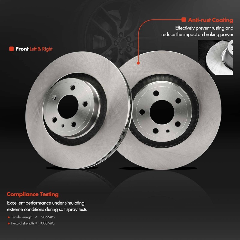 2Pcs Disc Brake Rotors for Ford Mustang 2015 2016 2017 2018 2019 2020 Front Side gallery