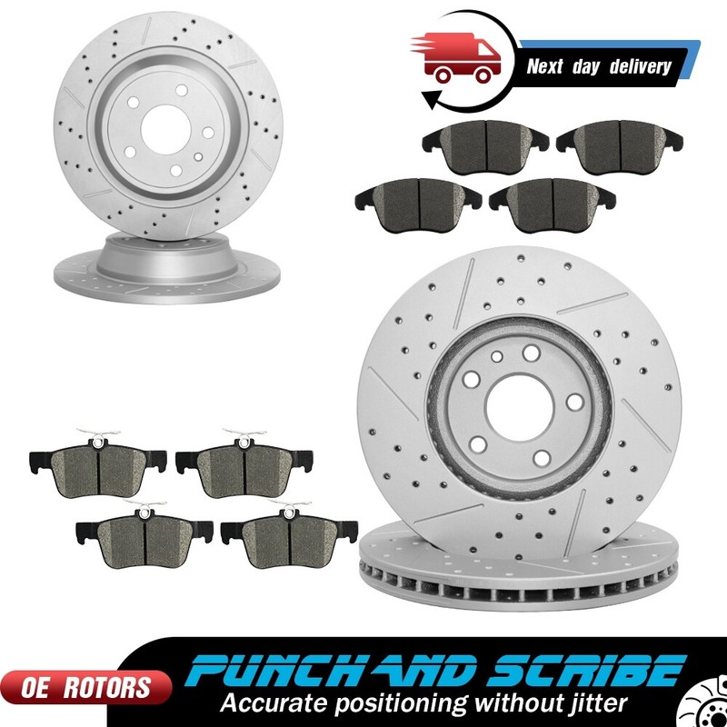 Front & Rear Ceramic Brake Pads +Rotors for 2013 – 2019 Ford Fusion Lincoln MKZ
