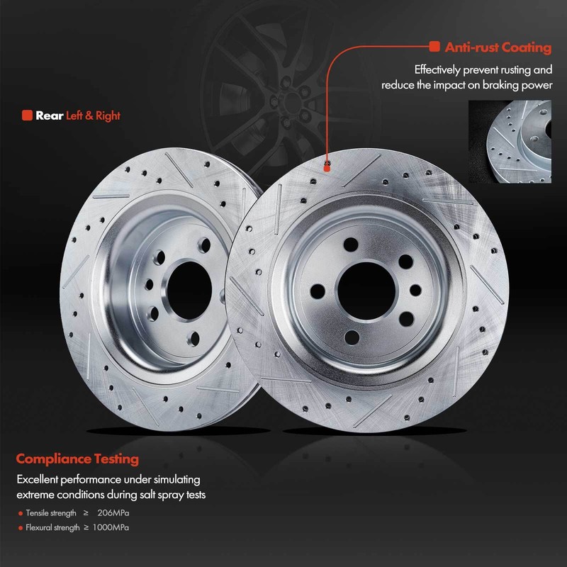 12x Drilled Rotor & Brake Pad for Volvo XC60 2010-2015 Front & Rear Left & Right gallery