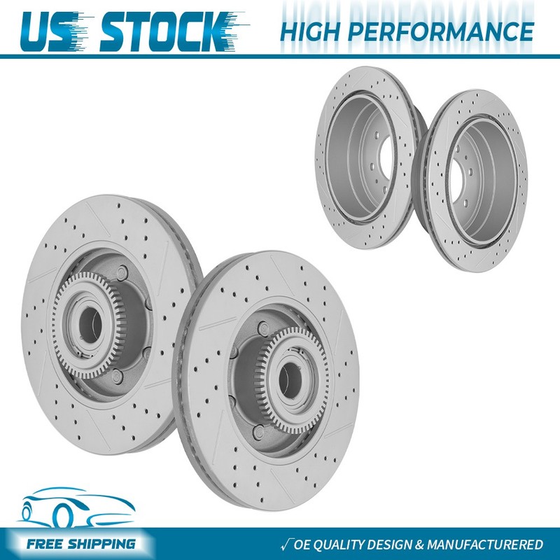 RWD 6 Lug Front & Rear Drilled Disc Brake Rotors Kit for 2004 – 2008 Ford F-150
