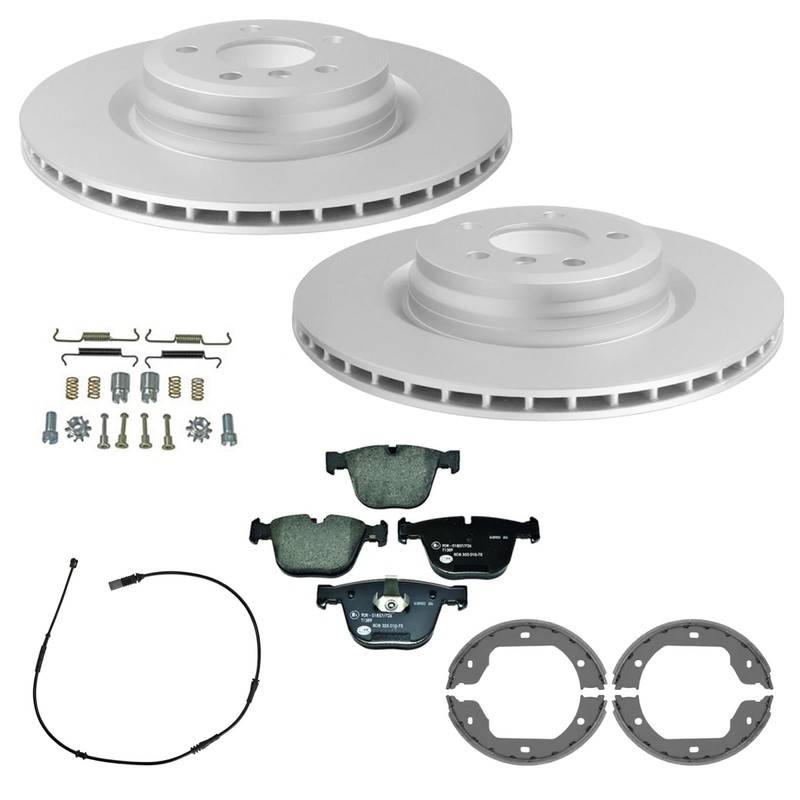 Rear 370MM Disc Brake Rotors & R90 Brake Pads Fits BMW 550i GT 2010 2012 2015