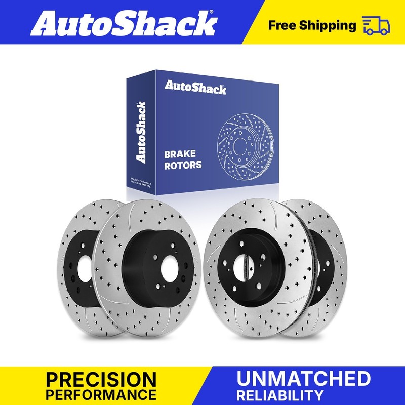 Front Rear Drilled Slotted Brake Rotors for 2012-2017 Toyota Camry