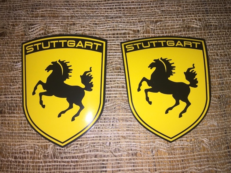 STUTTGART The Home of Porsche Magnetic Fender Badge Emblems (SET OF 2)
