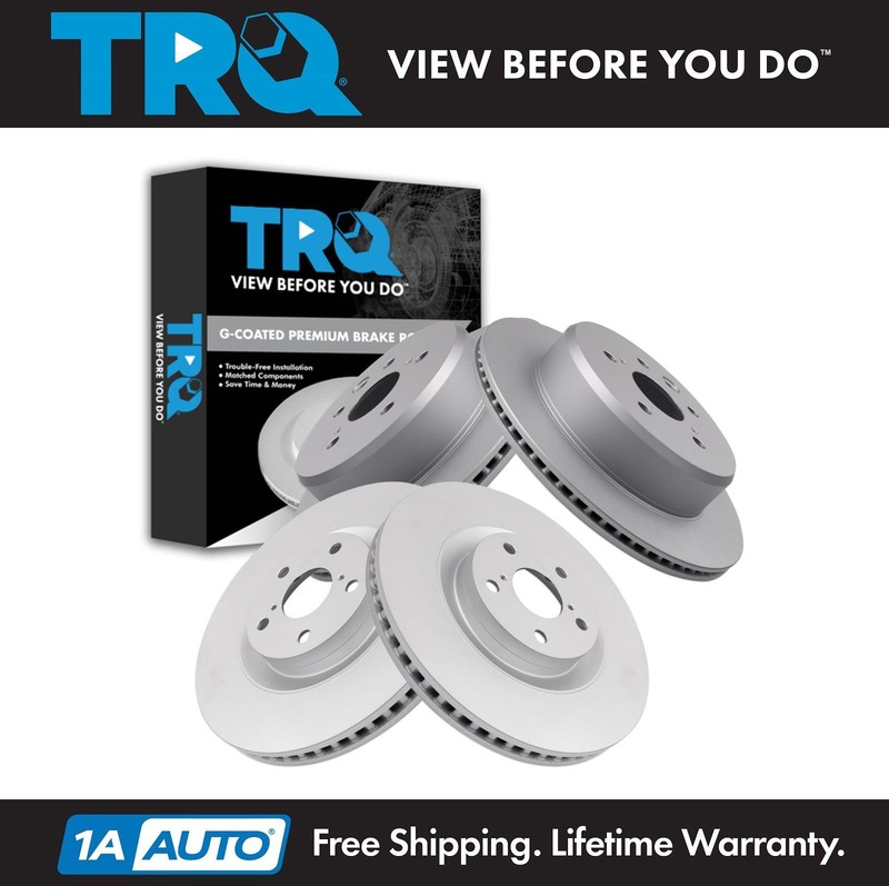 TRQ Brake Rotors Set Premium G-Coated Fits Lexus