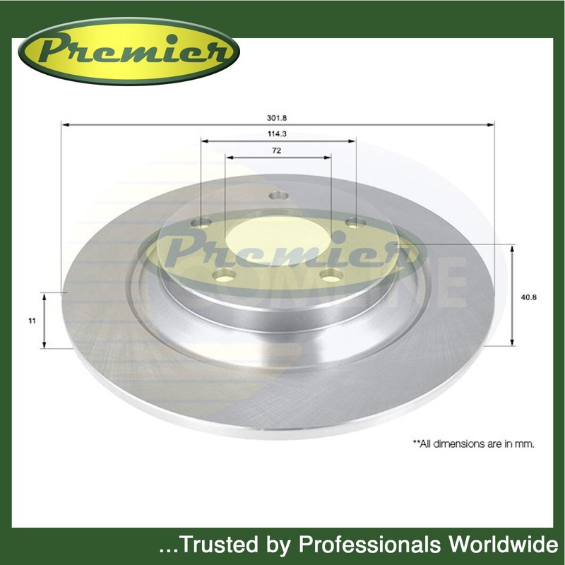 Premier Rear Brake Disc Fits Mazda 5 2005- 1.6 1.8 2.0 D 2.3 + Other Models #1