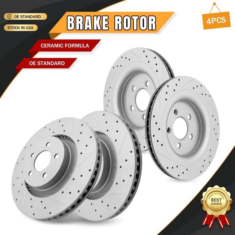 Front & Rear Disc Brake Rotors for 2015-2021 2022 2023 Ford Mustang Ecoboost GT