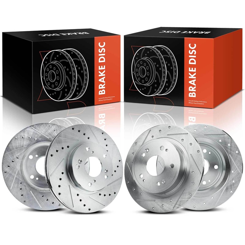 New Front & Rear Drilled Rotors for Honda Accord 2005-2017 L4 2.4L Civic 2015