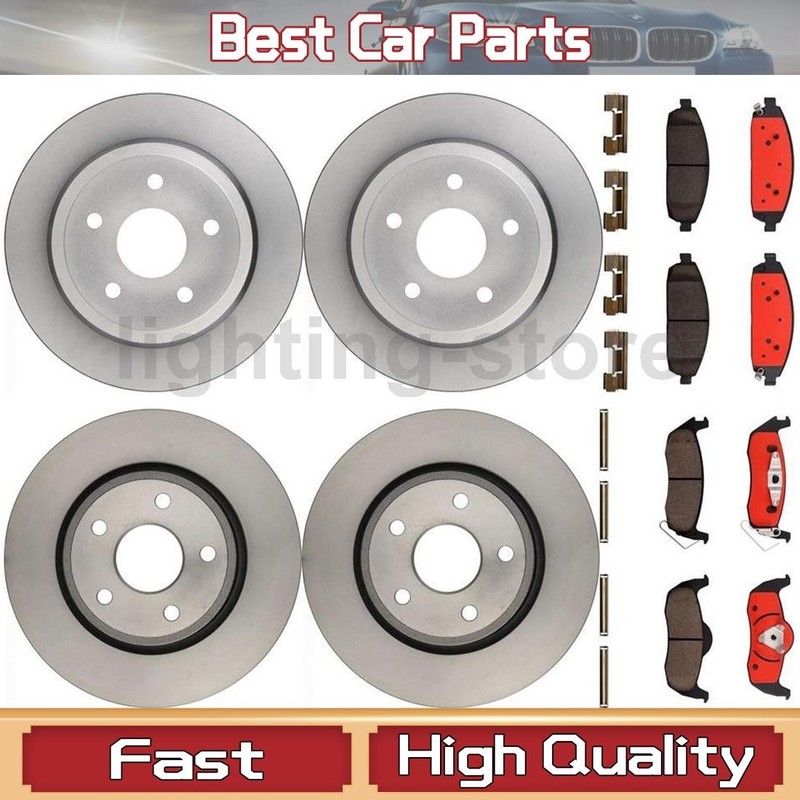 Front+Rear Brake Pads and Disc Rotors full set Fits Jeep Commander 4.7L 5.7L