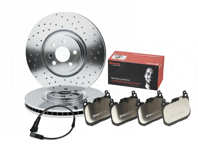FRONT BRAKE DISCS PADS + WIRE FOR BMW M135i M235i X1 X2 F39 F40 F44 F48 360MM