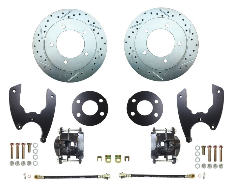 Performance Rear Disc Brake Conversion Kit | D/S Rotors, BLK PC Calipers | gallery