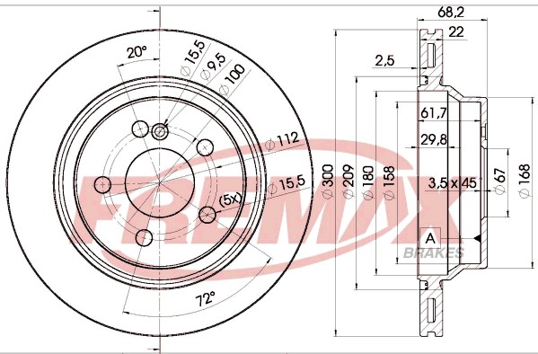 Remax BD-0910 Brake Disc for Mercedes-Benz