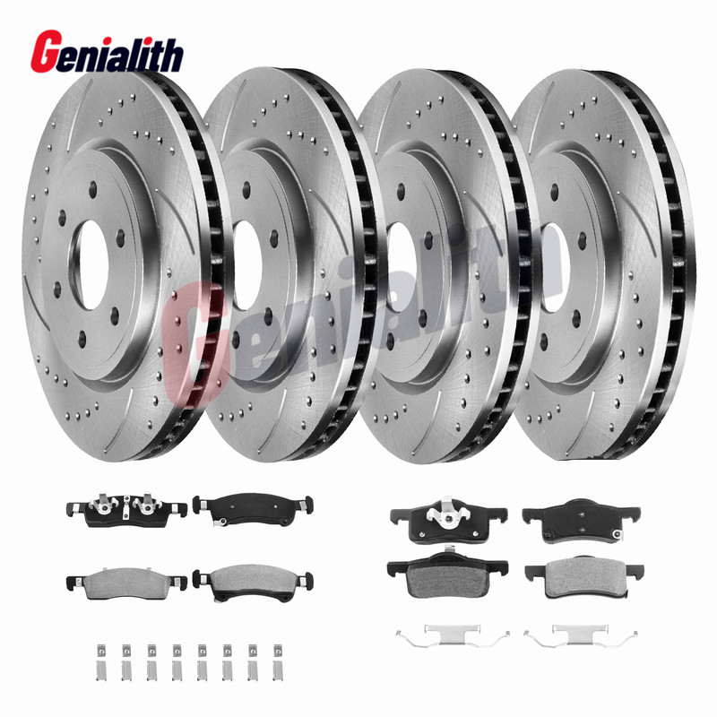Front & Rear Drilled Rotors + Brake Pads for Ford Expedition/Lincoln Navigator