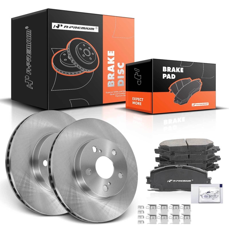 Disc Brake Rotors & Ceramic Brake Pad for Lexus CT200h Toyota Prius 1.8L Front