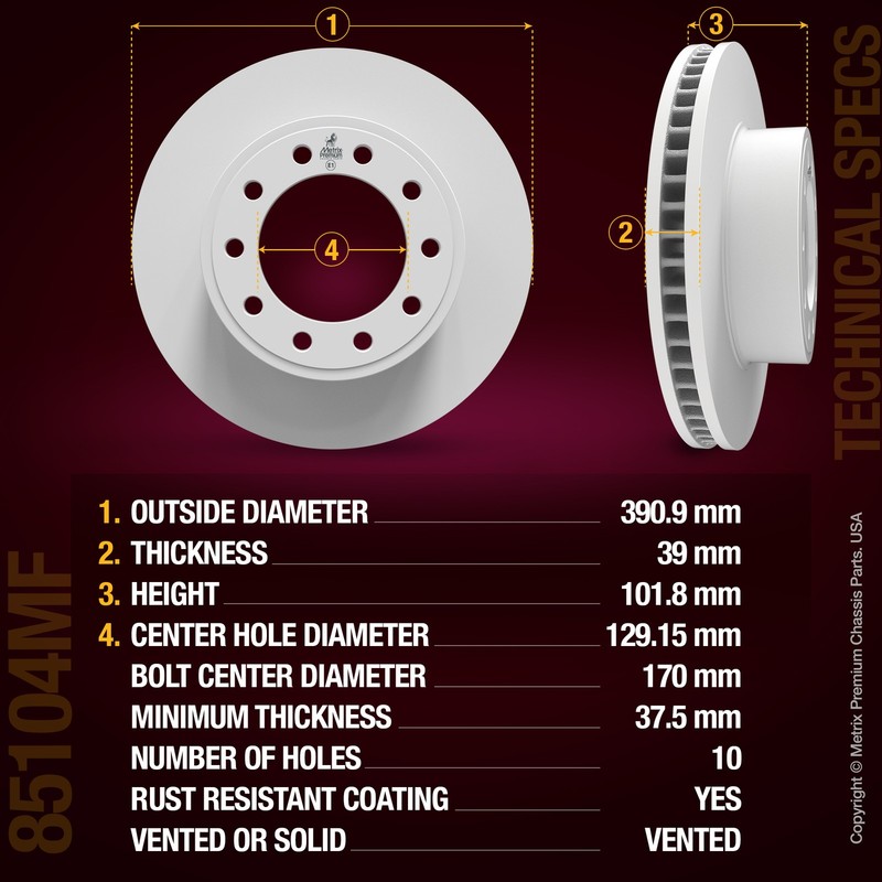 Front Disc Brake Rotor Set for 2017-2022 Ford F-450 Super Duty F-550 Super Duty gallery