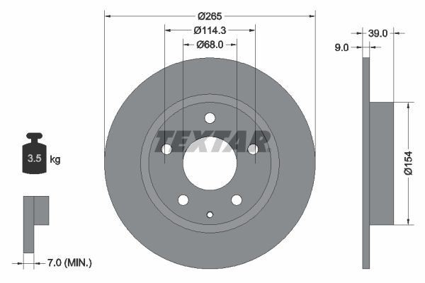 TEXTAR Brake Discs & Pads Rear Braking Service Set Fits Mazda CX-30 Mazda3 gallery