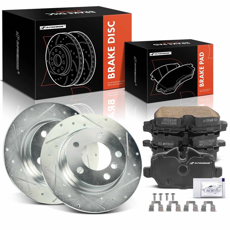 A-Premium 6x Rear Drilled Brake Rotors + Brake Pads for Mini Cooper Countryman