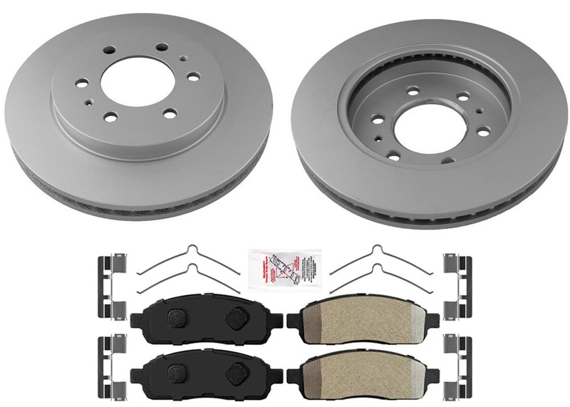 Front AmeriBRAKES Coated Disc Brake Rotors Pads for Ford F150 2009 6 Stud