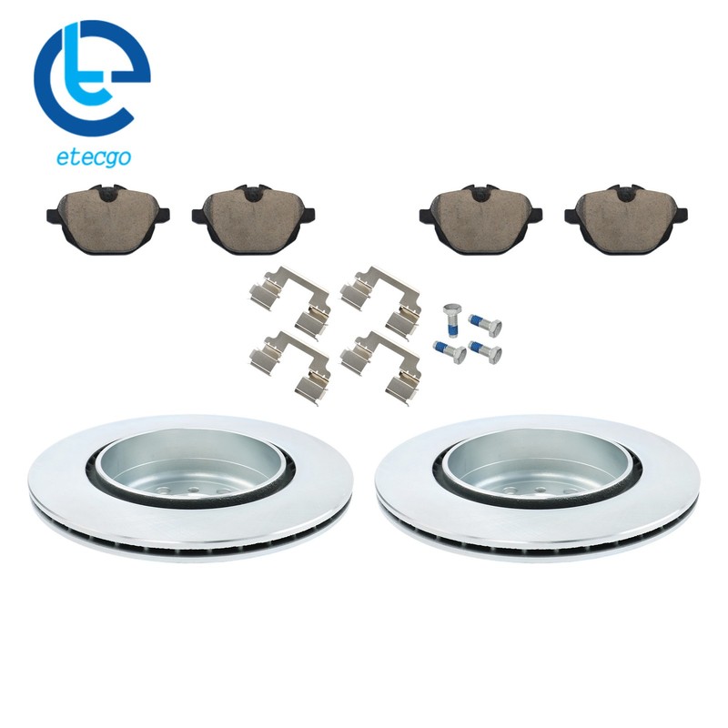6Pcs Rear Disc Brake Rotor & Ceramic Brake Pad For BMW ActiveHybrid 5 F10 12-16