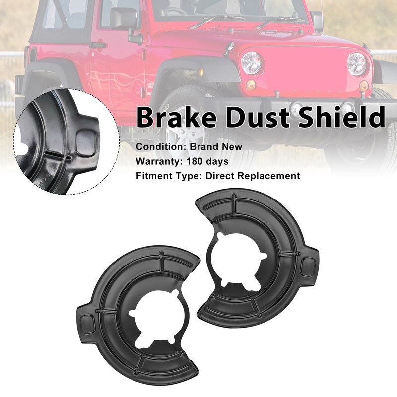 Left & Right Brake Dust Shield 68043286AB Fit Jeep Wrangler JK 2007-2018 Black