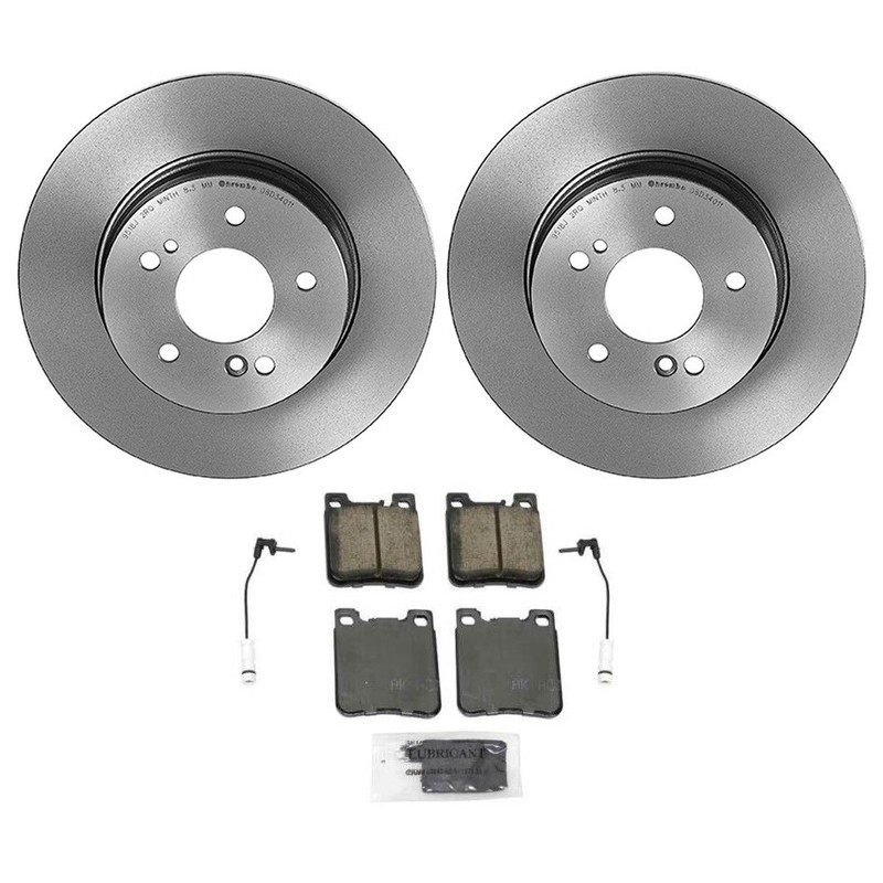 Akebono Rear Brake Kit 290mm Disc Rotors Euro Pad Set For Mercedes R129 SL-Class