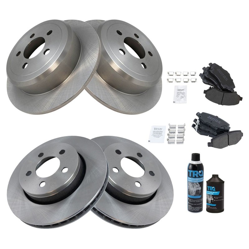 Brake Pad & Rotor Metallic Front Rear Kit w/Fluids for Dodge Nitro Jeep