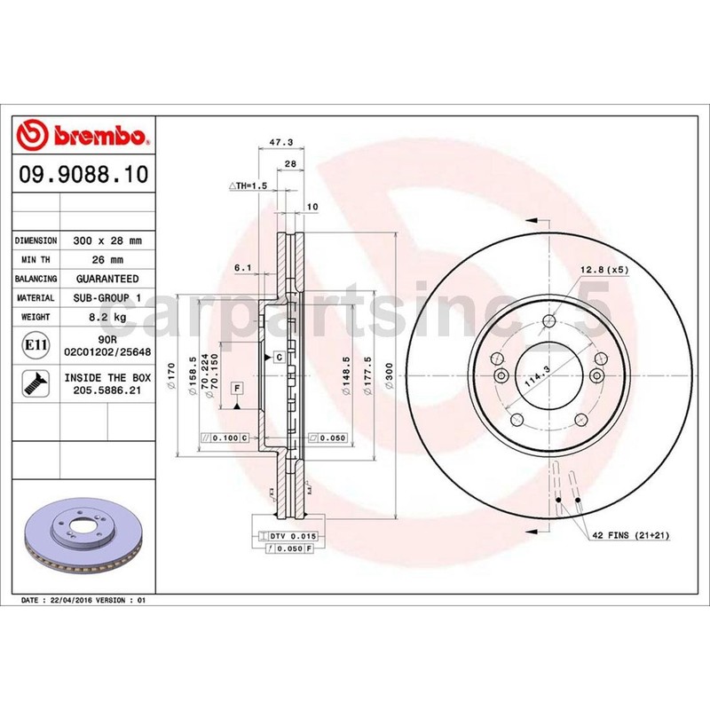 Brake Pad Brake Rotor Front Fits 2000 2001 2002 2003 2004 1999 Acura RL gallery