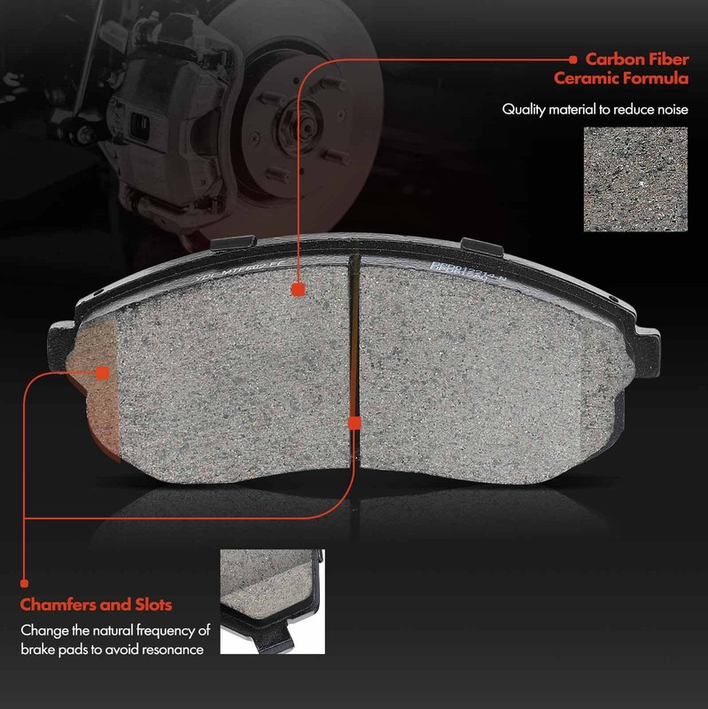 Front Driver & Passenger Side Disc Brake Rotor Brake Pad for Nissan Sentra 13-17 gallery