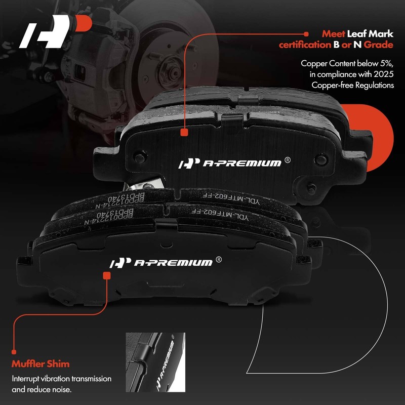 A-Premium Front & Rear Disc Brake Rotor & Ceramic Brake Pads for Nissan Maxima gallery