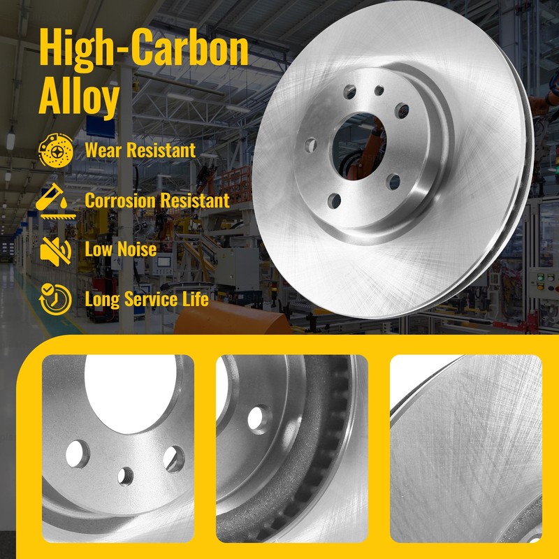11.81 inch Front Disc Rotors Ceramic Brake Pads Kit for Ford Fusion Lincoln MKZ. gallery