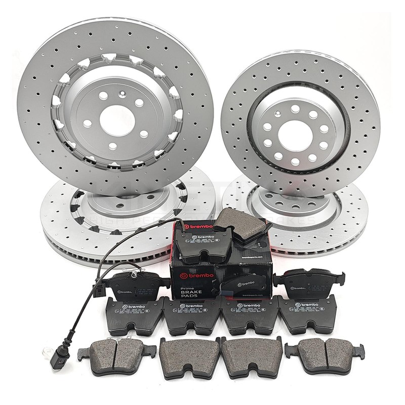 FOR AUDI RS3 8V 17-20 FRONT REAR BRAKE DISCS BREMBO PADS 8V0615301R 370mm 310mm