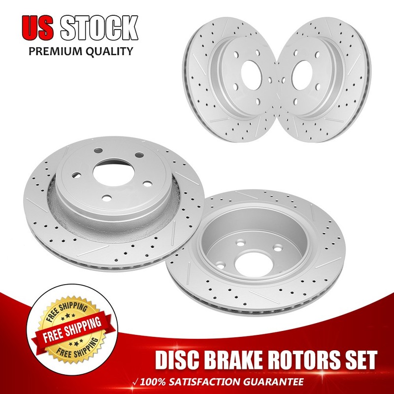 Front & Rear Drilled Brake Rotors For Ram 1500 Dodge Ram 1500 Durango Aspen