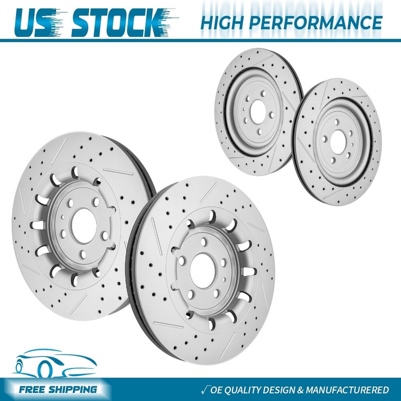 Front+Rear Drilled Brake Rotors Kit for Ford Taurus SHO 2013-2019 MKS 2013-2016