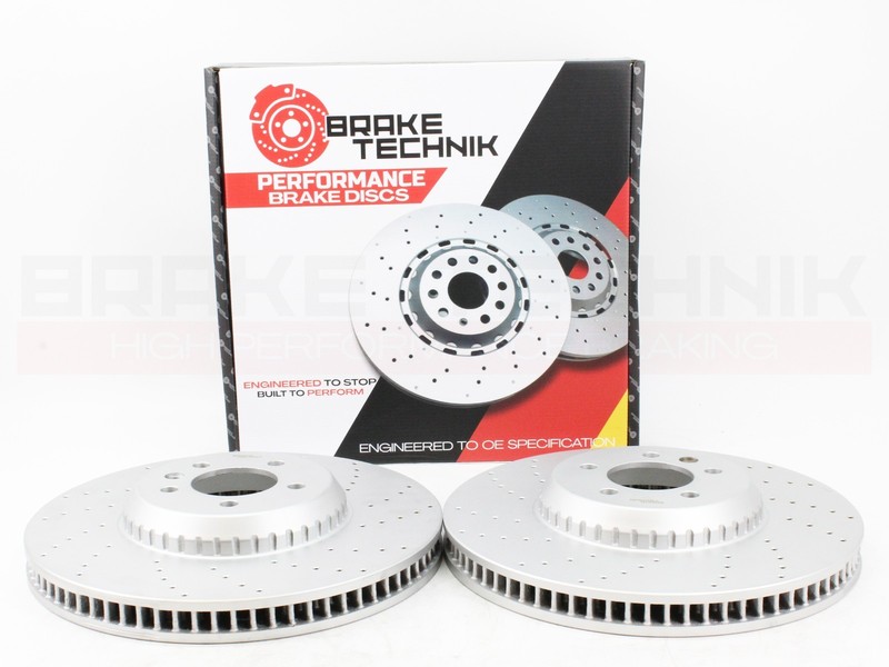 FOR RANGE ROVER SPORT D300 L461 PERFORMANCE DRILLED FRONT BRAKE DISCS PAIR 380MM gallery