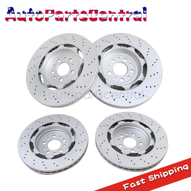 4Pcs Front Rear Brake Rotors For 2017-21 Alfa Romeo Giulia Stelvio Quadrifoglio