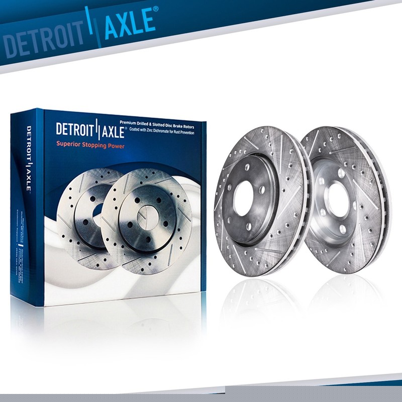 Rear Drilled & Slotted Disc Brake Rotors for 2001 2002 2003 2004 2005 BMW 325Xi