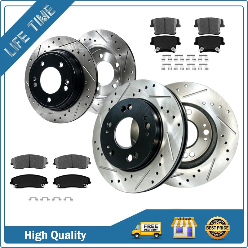 320mm Front Rear Drilled Slotted Rotors Brake Pad for Dodge Challenger 2019 2020