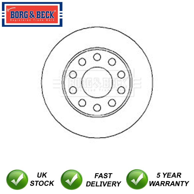 1x Brake Disc Rear Borg & Beck Fits Audi A4 2000-2008 8E0615601P