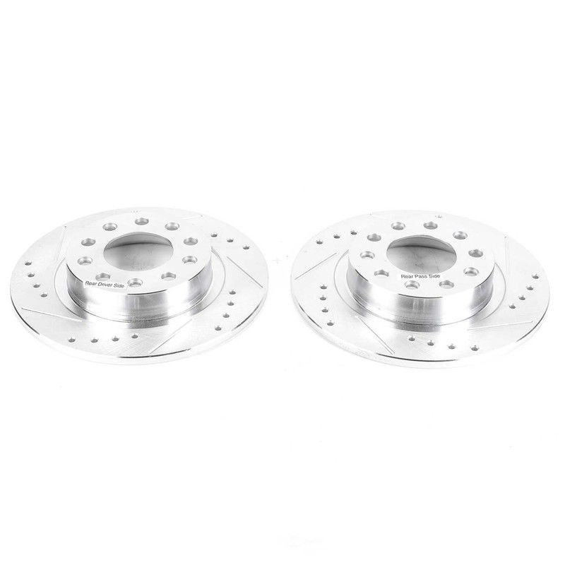 Disc Brake Rotor Set-Rear Drilled, Slotted and Zinc Plated Brake Rotor Pair