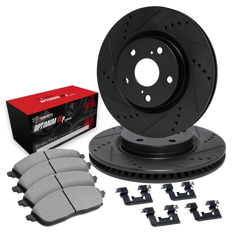 R1 Concepts Whuh1 59115 R1 Brake Rotors D S Black W Optimum Oe Pads Hdw gallery