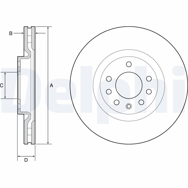 Delphi BG4944C Brake Disc for Opel, Vauxhall