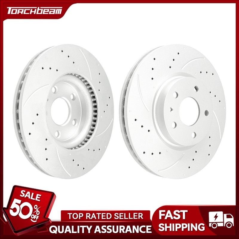 2PC Front Drilled & Slotted Rotors For 13-16 Fusion 2.5L 14-20 1.5T 17-18 2.0L