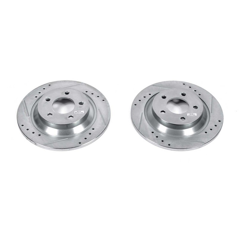 PowerStop Evolution Drilled Slotted Rotors Pair Rear For Mazda 5