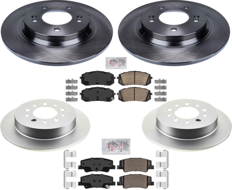 Coated Disc Brake Rotors Ceramic Pads Fits Hyundai Sonata 2020-2023 SE & SEL