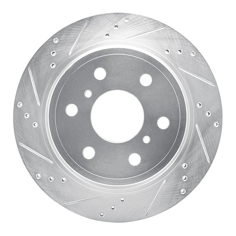 R1 Concepts Rear Left Drilled & Slotted Brake Rotor for Cadillac Escalade &