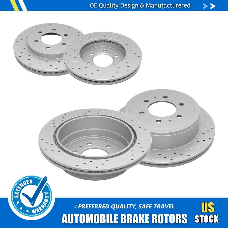 330mm Front 348mm Rear Brake Disc Rotors For Ford F-150 Lobo Lincoln Mark Lt 4WD