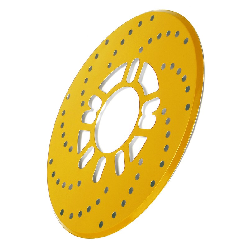 Gold 2x Aluminium 2.95" Disc Cover Car Decorative Rotor Cross Drilled gallery