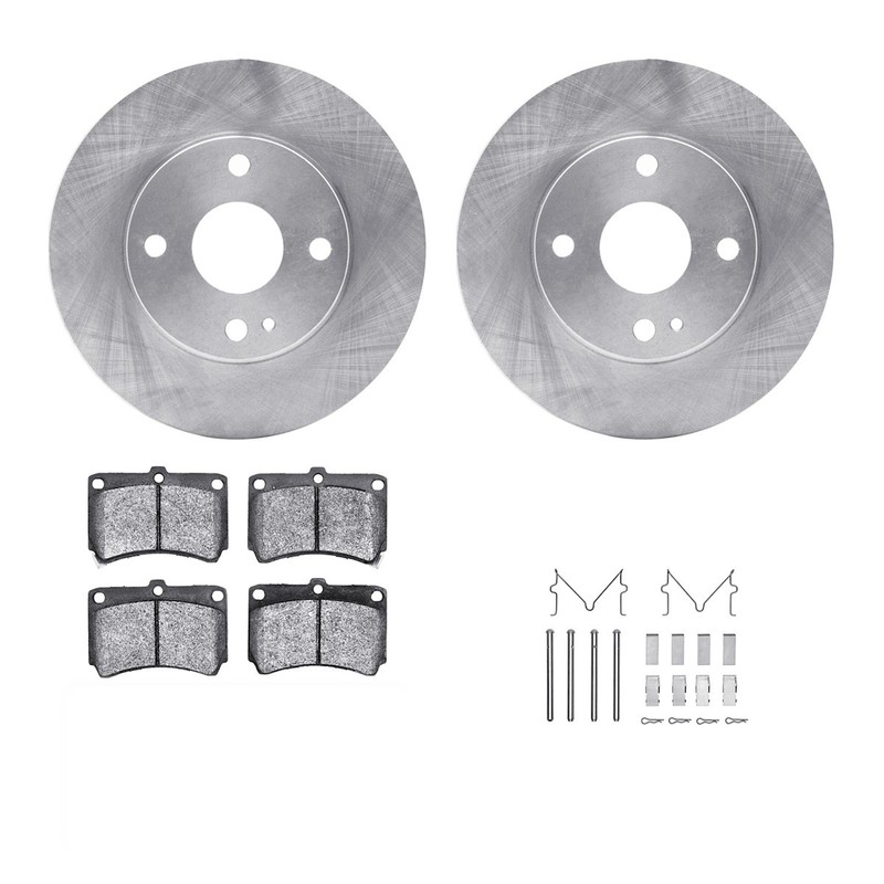 WFWH1-54074 R1 Concepts 2-Wheel Set Brake Disc and Pad Kits Front for Mazda 323